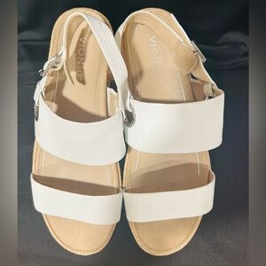 Vionic White Sandals with Cushioned Footbed and Adjustable Slingback